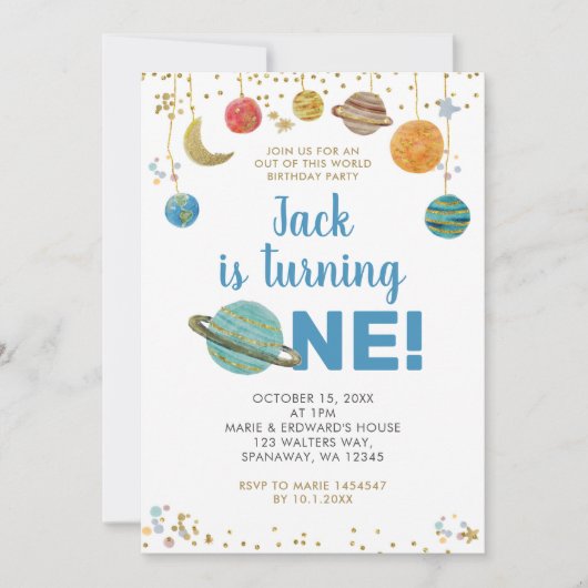 プラネット太陽のシステム誕生日パーティー 招待状 (正面)