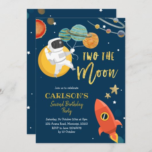 プラネット ソーラー スペース ツー ザ ムーン ご招待 招待状 (正面/裏面)