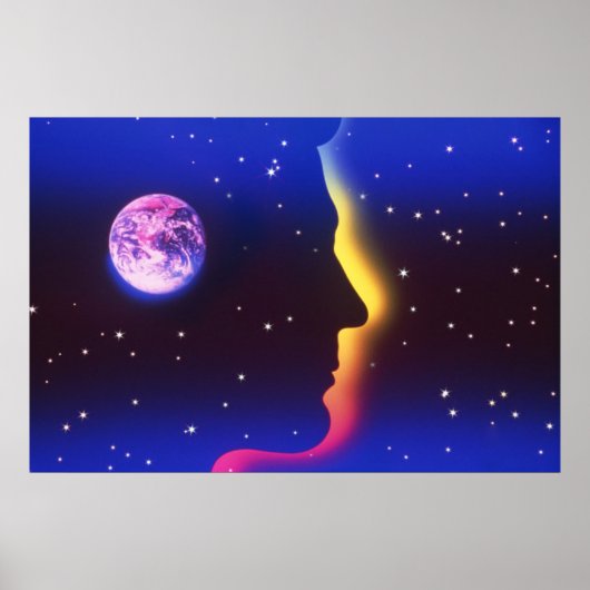 プラネ考えット地球プリント ポスター (正面)