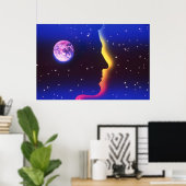 プラネ考えット地球プリント ポスター (ホームオフィス)