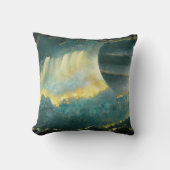 プラネ色彩の鮮やかットスカイアートバイヒバウィバグリーンと金ゴールド クッション (正面)