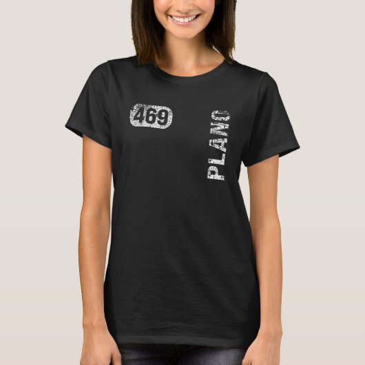 プラノテキサス州469エリアコードヴィンテージレトロ Tシャツ (正面)