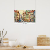 プラハお洒落AIアートポスターの通りビュー ポスター (キッチン)