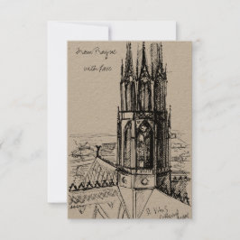 プラハからフリーハンドスケッチを愛でInc サンキューカード