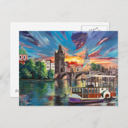 プラハのおとぎ話はがき ポストカード (正面/裏面)