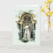 プラハのカトリック教の挨拶状の乳児 カード (黄色い花)