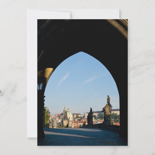 プラハのカール橋の景観 招待状 (正面)
