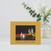 プラハのクリスマスの夜の郵便はがき シーズンポストカード (スタンド正面)