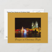 プラハのクリスマスの夜の郵便はがき シーズンポストカード (正面/裏面)