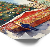 プラハのクリスマスチェコ共和国の水の色 ポスター (角)