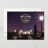 プラハのクリスマス、街並み写真 シーズンポストカード (正面/裏面)