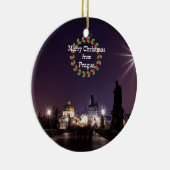 プラハのクリスマス、街並み写真 セラミックオーナメント (右)