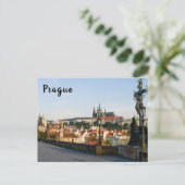 プラハのシャルル橋からの城の眺め ポストカード (スタンド正面)
