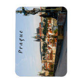 プラハのシャルル橋からの城の眺め マグネット (縦)