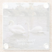 プラハのスワンとチャールズの橋 ガラスコースター (裏面)