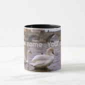 プラハのスワンとチャールズの橋 マグカップ (中央)