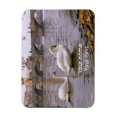 プラハのスワンとチャールズ橋 マグネット (縦)