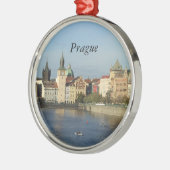プラハのチェコのギフト旅行円形のオーナメントPraha メタルオーナメント (左)
