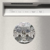 プラハのネプチューン像がある噴水 マグネット (インサイチュ (食洗機))