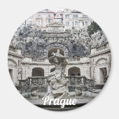 プラハのネプチューン像がある噴水 マグネット (正面)