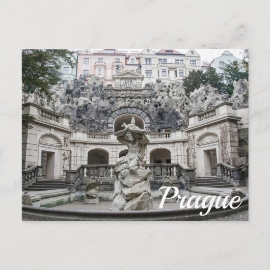 プラハのネプチューン像の噴水 シーズンポストカード (正面)