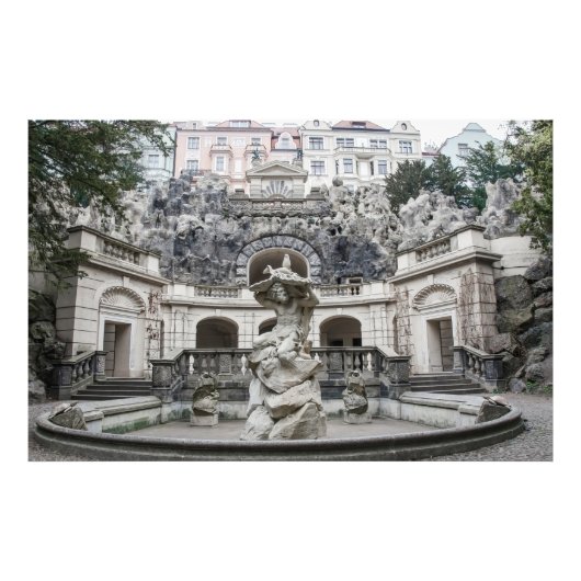 プラハのネプチューン像の噴水 フォトプリント            (正面)