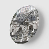 プラハのネプチューン像の噴水 ラウンド壁時計 (傾斜)