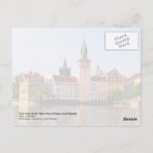 プラハのヴルタヴァ川の時計塔 ポストカード (裏面)