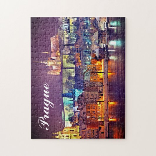 プラハの冬の夜 ジグソーパズル (縦)