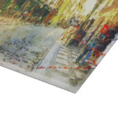 プラハの古い水彩画の通り カッティングボード (角)