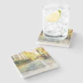 プラハの古い水彩画の通り ストーンコースター (横)