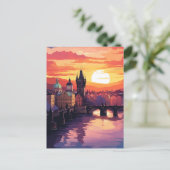 プラハの夕焼け シーズンポストカード (スタンド正面)