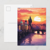 プラハの夕焼け シーズンポストカード (正面/裏面)