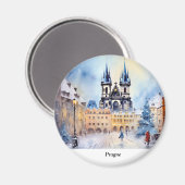 プラハの夜チェコ磁石 マグネット (正面/裏面)