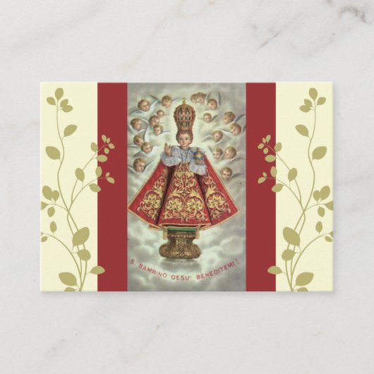 プラハの天使の祈りの言葉の幼児イエス・キリスト 名刺 (正面)