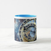 プラハの天文時計時間及び宇宙 マグカップ (中央)