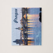 プラハの川のたそがれの眺めの記念品の写真 ジグソーパズル (縦)