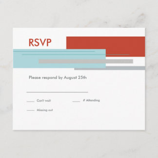 プラハの応答カード: モダンな赤 出欠カード