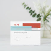 プラハの応答カード: モダンな赤 出欠カード (スタンド正面)