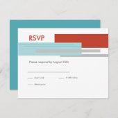 プラハの応答カード: モダンな赤 出欠カード (正面/裏面)