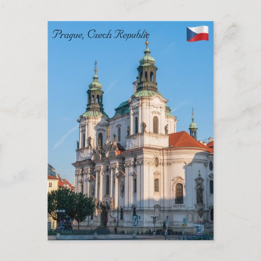 プラハの旧市街にある聖ニコラス教会 ポストカード (正面)