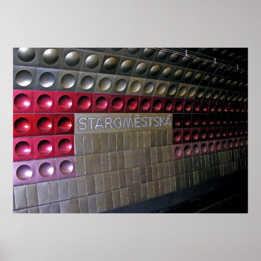 プラハの未来的な地下鉄 ポスター (正面)