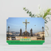 プラハの橋と新年おめでとう！カード/プラハ シーズンカード (スタンド正面)