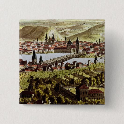 プラハの眺め 缶バッジ (正面)