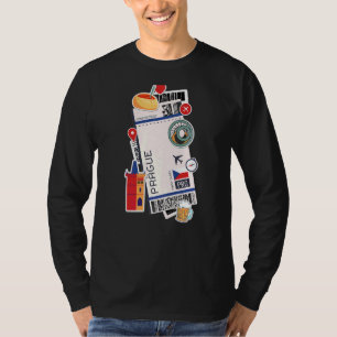 プラハエアチケットボーディングパス飛行機チェコレパブル Tシャツ