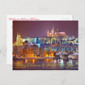 プラハキャッスルメリークリスマスはがき ポストカード (正面/裏面)