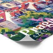 プラハシティチェコアートヴィンテージトラベル ポスター (角)