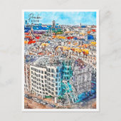 プラハチェコのヴィンテージ旅行水の色 ポストカード (正面)