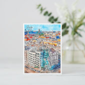 プラハチェコのヴィンテージ旅行水の色 ポストカード (スタンド正面)