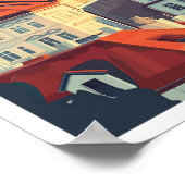 プラハチェコアートワークトラベルプレイスイラストレーション ポスター (角)